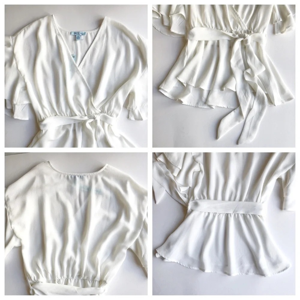 She + Sky Ruffle Wrap Top - Picture 5 of 9